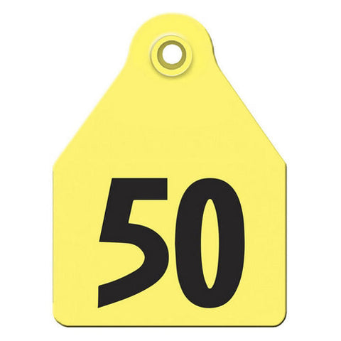 Agritags, AgriLabs Large Numbered AgriTags 26-50 Yellow, 1 Count
