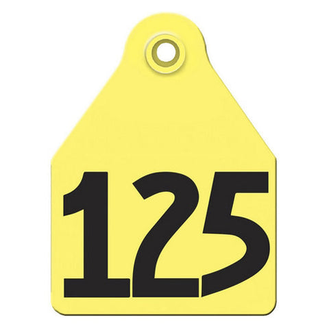 Agritags, AgriLabs Large Numbered AgriTags 101-125 Yellow, 1 Count