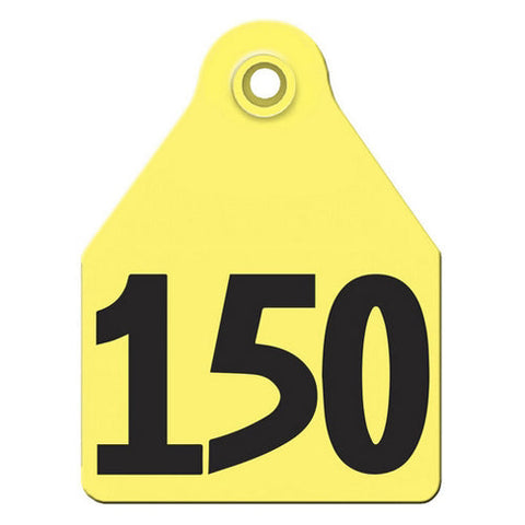 Agritags, AgriLabs Large Numbered AgriTags 126-150 Yellow, 1 Count