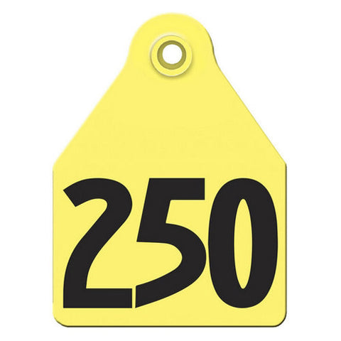Agritags, AgriLabs Large Numbered AgriTags 226-250 Yellow, 1 Count
