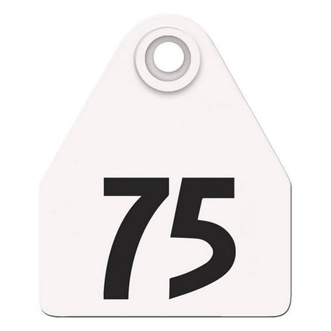 Agritags, AgriLabs Medium Numbered AgriTags 51-75 White, 1 Count
