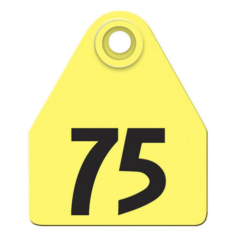 Agritags, AgriLabs Medium Numbered AgriTags 51-75 Yellow, 1 Count