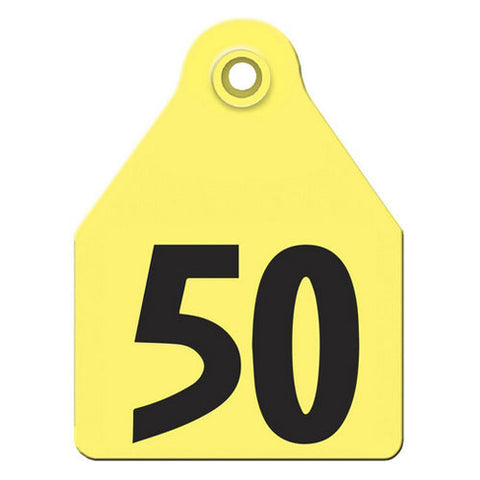 Agritags, AgriLabs Maxi Numbered AgriTags 26-50 Yellow, 1 Count