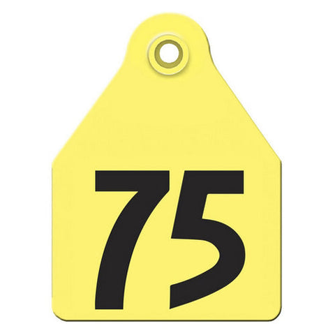 Agritags, AgriLabs Maxi Numbered AgriTags 51-75 Yellow, 1 Count