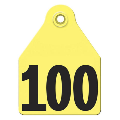 Agritags, AgriLabs Maxi Numbered AgriTags 76-100 Yellow, 1 Count