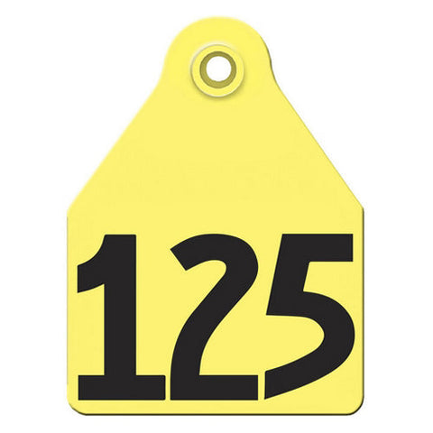 Agritags, AgriLabs Maxi Numbered AgriTags 101-125 Yellow, 1 Count