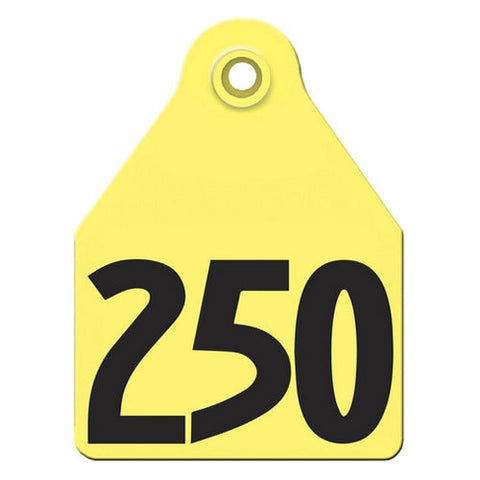 Agritags, AgriLabs Maxi Numbered AgriTags 226-250 Yellow, 1 Count