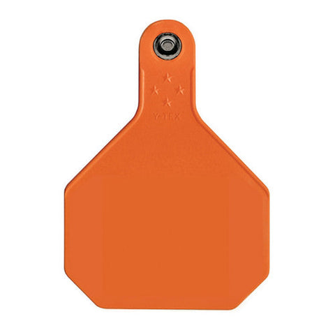 Y-Tex, Y-Tex 4-Star Large Blank All-American Ear Tags Orange 25's, 1 Count