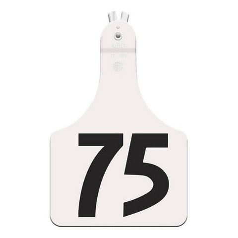 Allflex, ATag Numbered Cow ID Ear Tags 51-75 White, 1 Count