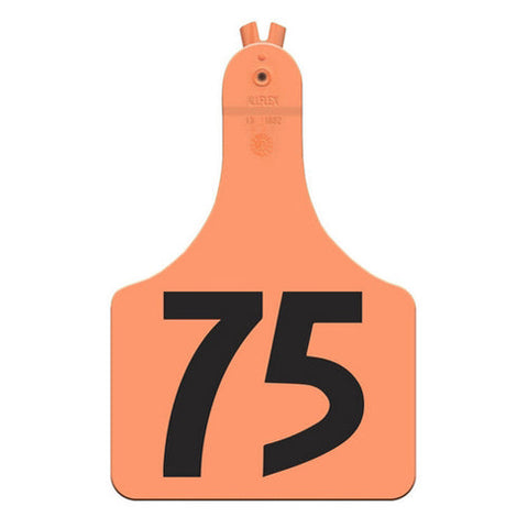 Allflex, ATag Numbered Cow ID Ear Tags 51-75 Orange, 1 Count