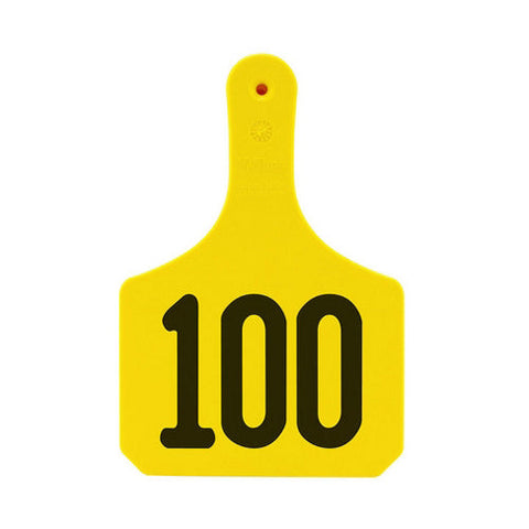 Y-Tex, Y-Tex Numbered Cow Y-Tag Ear Tags 76-100 Yellow, 1 Count