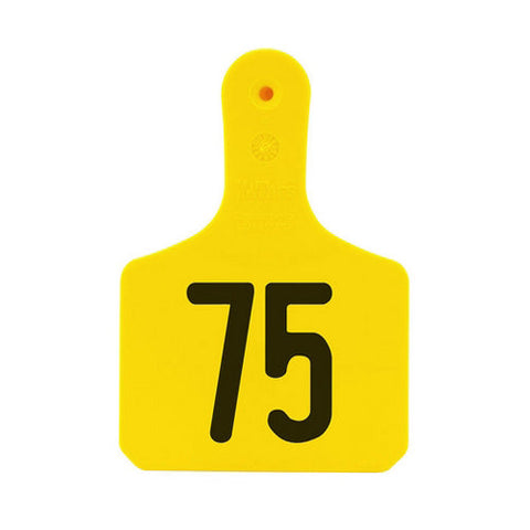 Y-Tex, Y-Tex Numbered Calf Y-Tag Ear Tags 51-75 Yellow, 1 Count