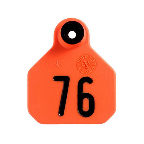 Y-Tex, Y-Tex 1-Star Mini Numbered All American Ear Tags 76-100 Orange, 1 Count