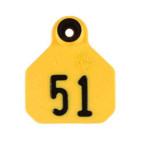 Y-Tex, Y-Tex 1-Star Mini Numbered All American Ear Tags 51-75 Yellow, 1 Count