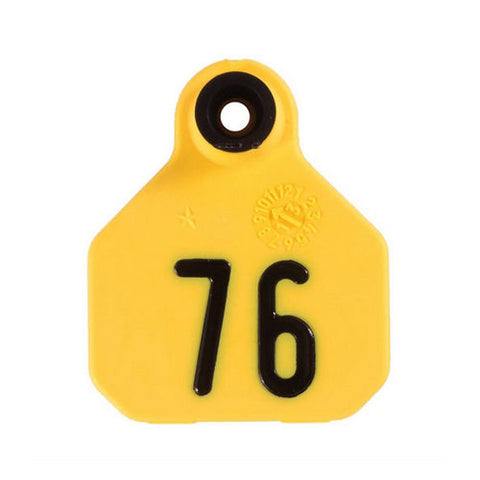 Y-Tex, Y-Tex 1-Star Mini Numbered All American Ear Tags 76-100 Yellow, 1 Count