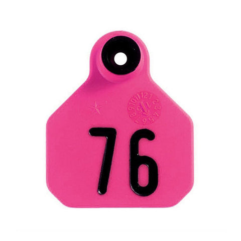 Y-Tex, Y-Tex 1-Star Mini Numbered All American Ear Tags 76-100 Hot Pink, 1 Count