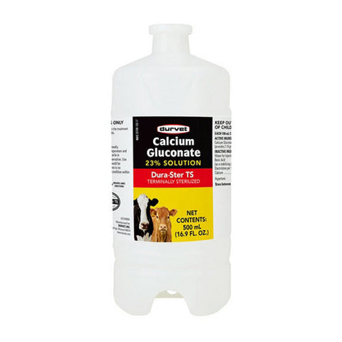 Durvet, Calcium Gluconate 23% Solution For Cattle, 500 Ml