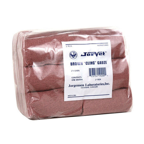 Brown Cling Gauze - 3" x 5 yds 12 Count by Jorvet