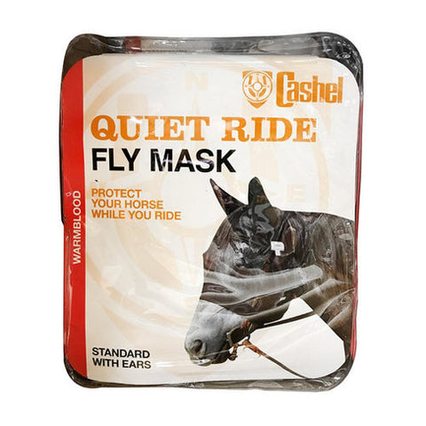 Cashel, Quiet Ride Standard Nose Pasture Fly Mask with Ears Warmblood Black, 1 Count