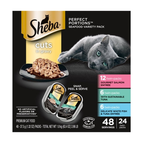 Pedigree, Sheba Perfect Portions CIG Salmon/tuna, Whitefish & Tuna Multi Pack, 2.65 Oz