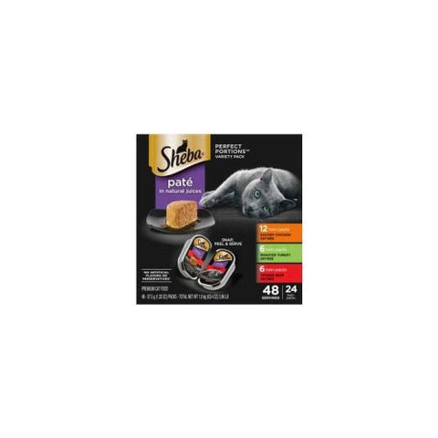 Pedigree, Sheba Perfect Portions Pate Chicken/Beef/Turkey Multi Pack, 24 Count