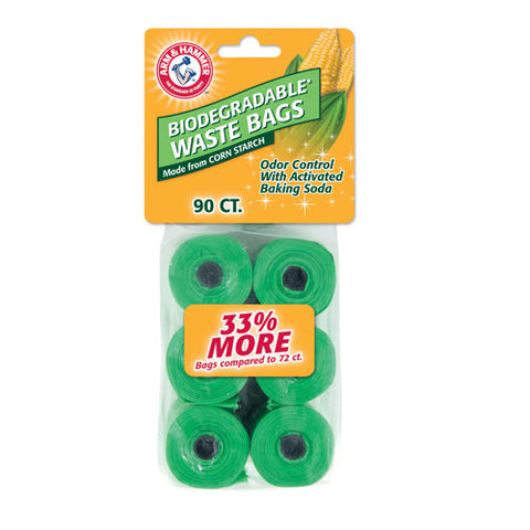 Arm & Hammer, Arm & Hammer Disposable Corn Starch Waste Bags Refills, Green, 1 Each/90 Count