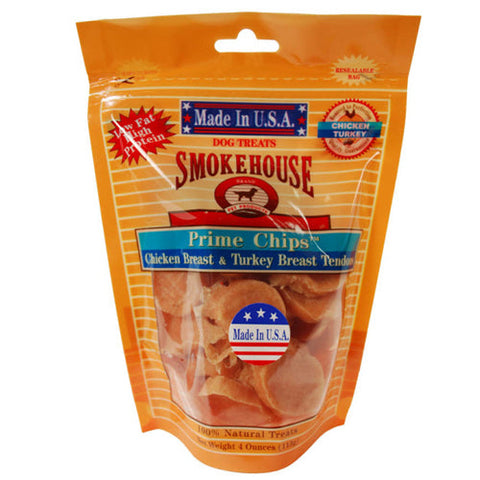 Smokehouse, Smokehouse USA Made Prime Chips Dog Treat, Chicken & Turkey, 1 Each/4 Oz