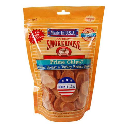 Smokehouse, Smokehouse USA Made Prime Chips Dog Treat, Chicken & Turkey, 1 Each/8 Oz