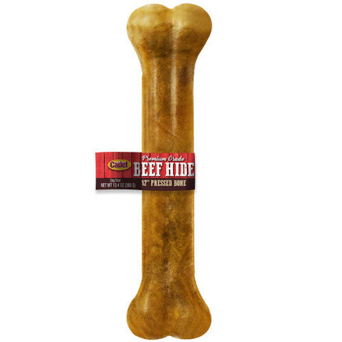 Cadet, Cadet Premium Grade Pressed Beef Hide Bones, 1 Each/12 in