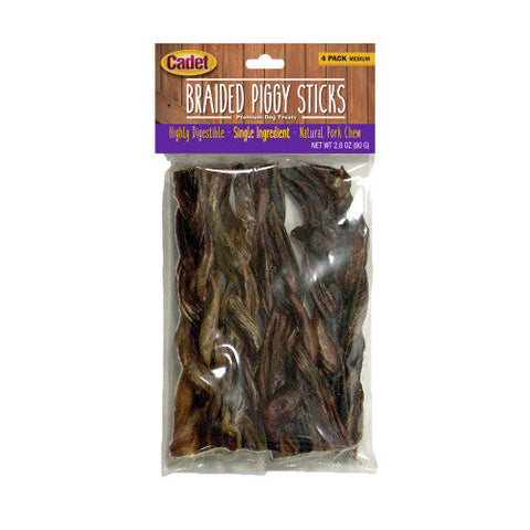 Cadet, Cadet Braided Piggy Sticks for Dogs, Sticks, 1 Each/2.8 Oz