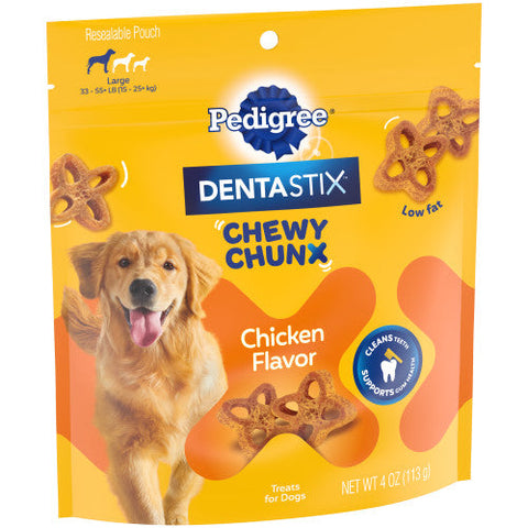 Pedigree, Pedigree Dentastix Chewy Chunx Dog Treat, Chicken, 1 Each/4 Oz, Large
