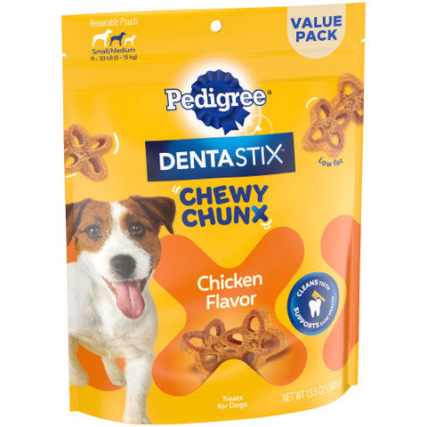Pedigree, Pedigree Dentastix Chewy Chunx Dog Treat, Chicken, 1 Each/13.5 Oz, SM/Medium