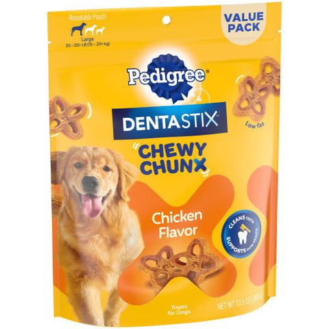 Pedigree, Pedigree Dentastix Chewy Chunx Dog Treat, Chicken, 1 Each/13.5 Oz, Large