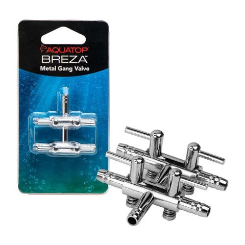 Aquatop, Aquatop BREZA Metal Gang Valve, 4-Way, Silver, 1 Each