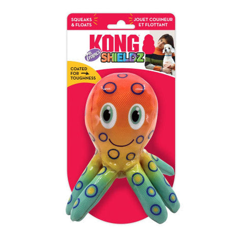 Kong, KONG Shieldz Tropics Dog Toy, Octopus, Orange/Yellow/Blue, 1 Each/Medium