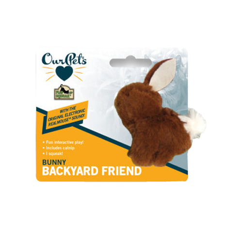 OurPets, OurPets Play-N-Squeak Backyard Bunny Catnip Toy, Brown, 1 Each