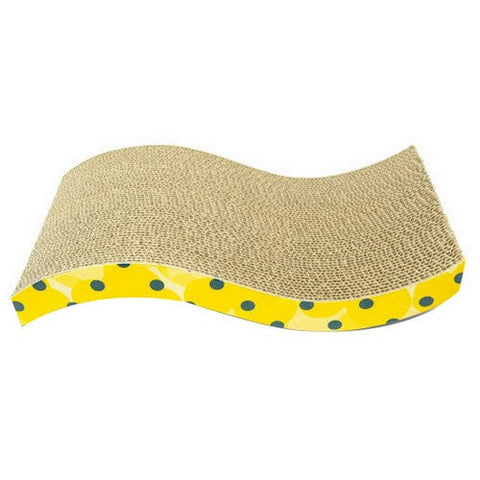 OurPets, OurPets Cosmic S' Shaped Corrugate Cat Scratcher, Brown, Yellow, 1 Each