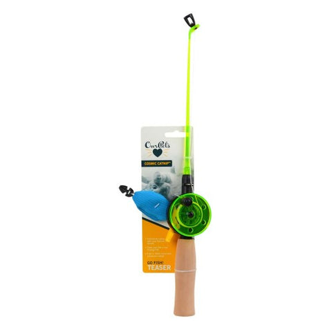 OurPets, OurPets Play-N-Squeak Fishing Rod with Fish Catnip Toy, Multi-Color, 1 Each