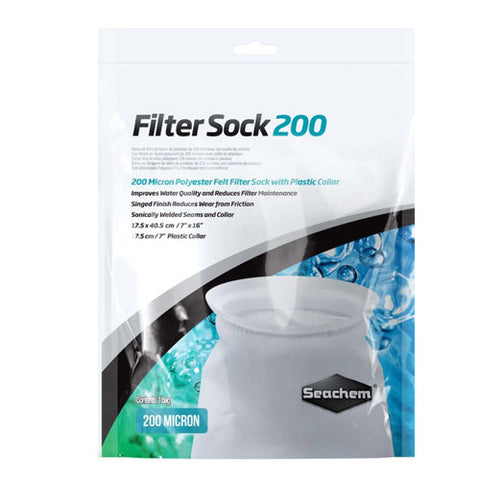 Seachem, Seachem Laboratories Welded Filter Sock with Plastic Collar, White, 1 Each/7In X 16 in, Large