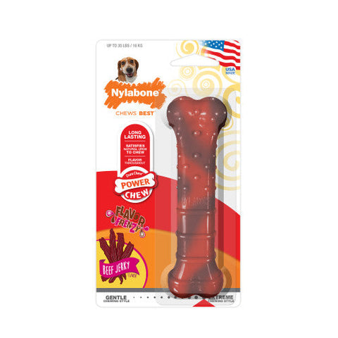 Nylabone, Nylabone Flavor Frenzy Power Chew Dog Toy, Beef Jerky, 1 Each/Medium/Wolf (1 Count)