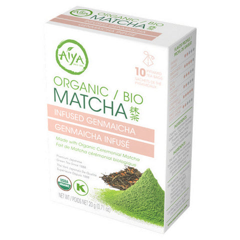 Aiya, Organic Matcha Infused Genmaicha Tea, 10 Bags