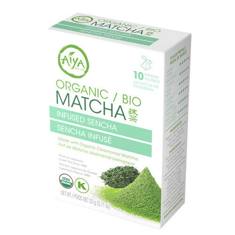 Aiya, Organic Matcha Infused Sencha Tea, 10 Bags