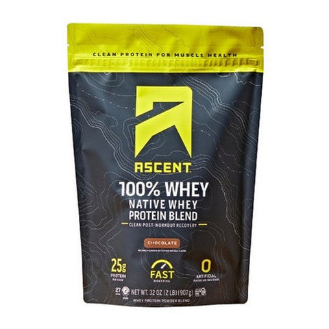 Ascent, 100% Whey Protein Native Fuel Chocolate, 2 Lb