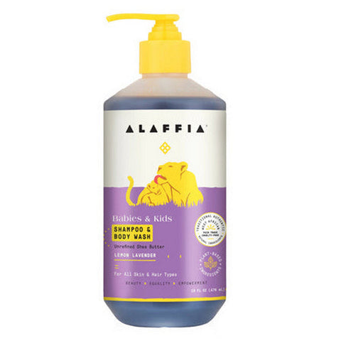 Alaffia, Babies & Kids Shampoo & Body Wash Lemon Lavender, 16 Oz