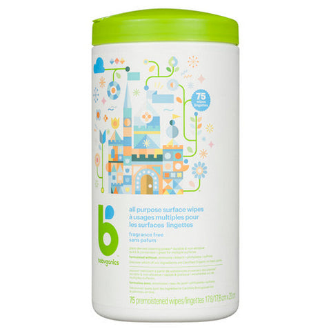 Babyganics, All Purpose Wipes Unscented, 75 Count
