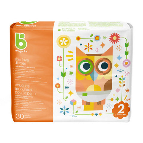 Babyganics, Diapers Size 2, 30 Count