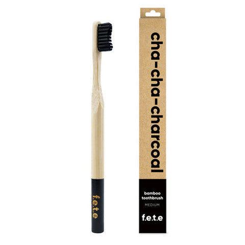 F.e.t.e., Bamboo Toothbrush Cha Cha Charcoal, 1 Count