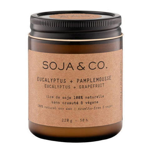 SOJA&CO., Soy Wax Candle Eucalyptus + Grapefruit, 220 Grams