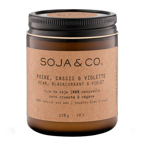 SOJA&CO., Soy Wax Candle Pear Black Currant Valencia Orange, 220 Grams