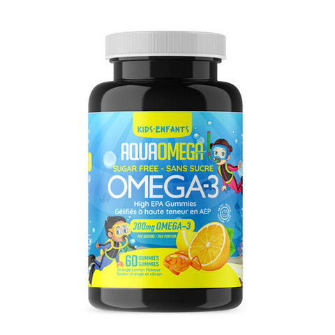 AquaOmega, High EPA Kids Gummies Orange, 60 Gummies